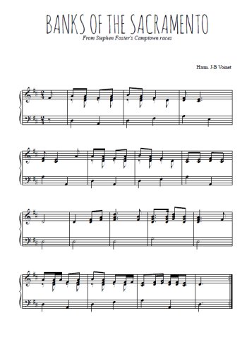 Téléchargez l'arrangement pour piano de la partition de Banks of the Sacramento en PDF